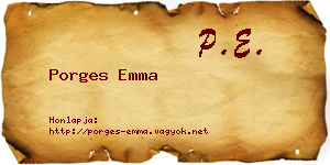 Porges Emma névjegykártya