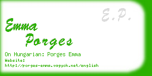 emma porges business card